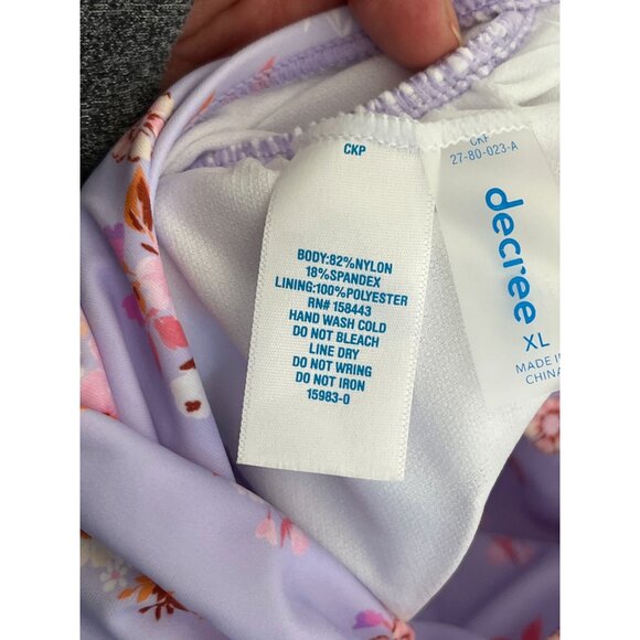 NWT Decree Womens Cottagecore Lavender Floral One-Piece Swimsuit - Picture 7 of 7